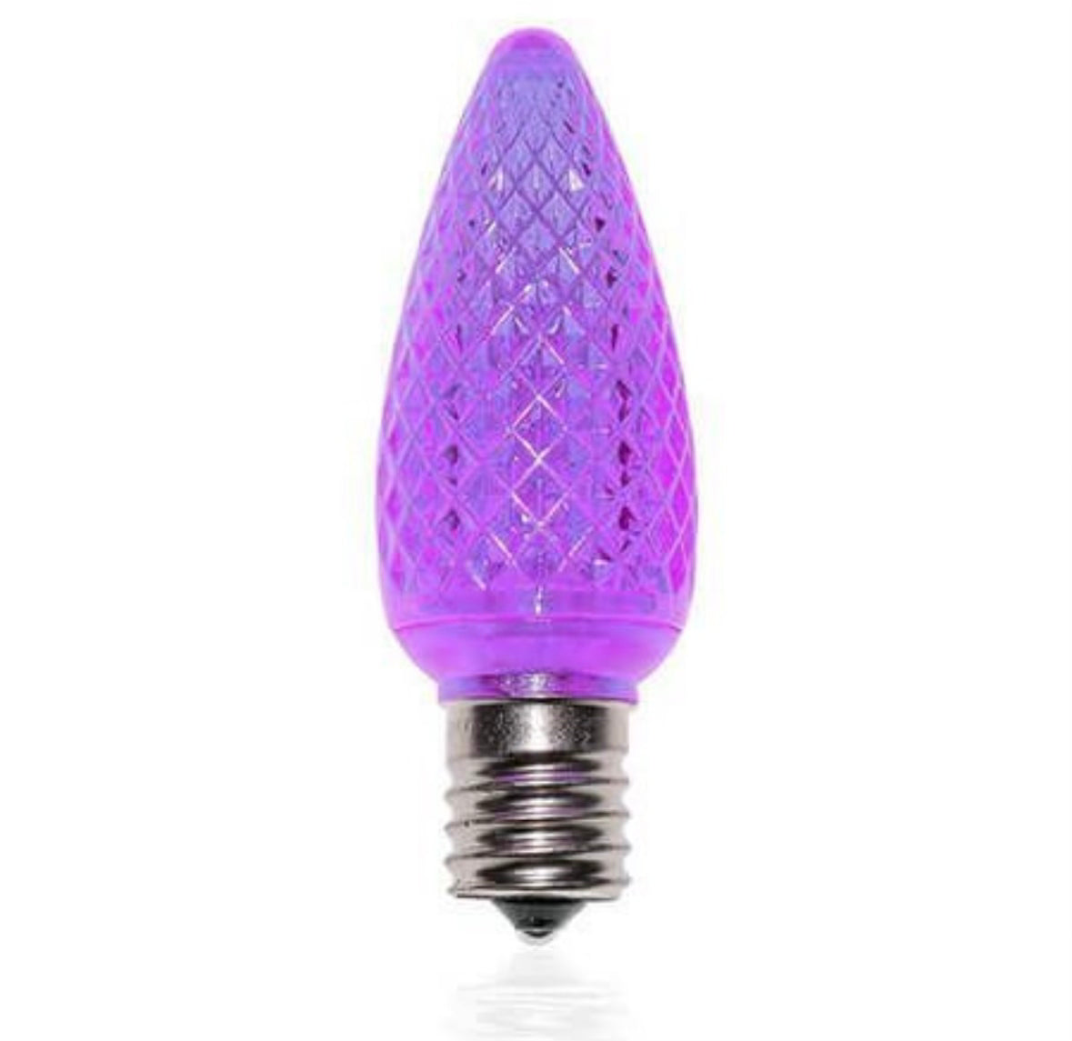PURPLE - C9 LED BULBS - BAG OF 25- FACETED