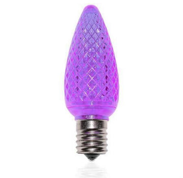 Purple C9 LED Christmas Bulbs – Faceted, Bag of 25