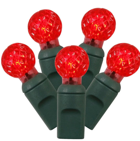 RED G12 LED 70 BULB STRANDS - 4" SPACING