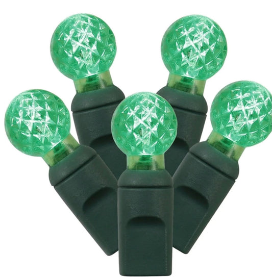 GREEN G12 LED 70 BULB STRANDS - 4" SPACING