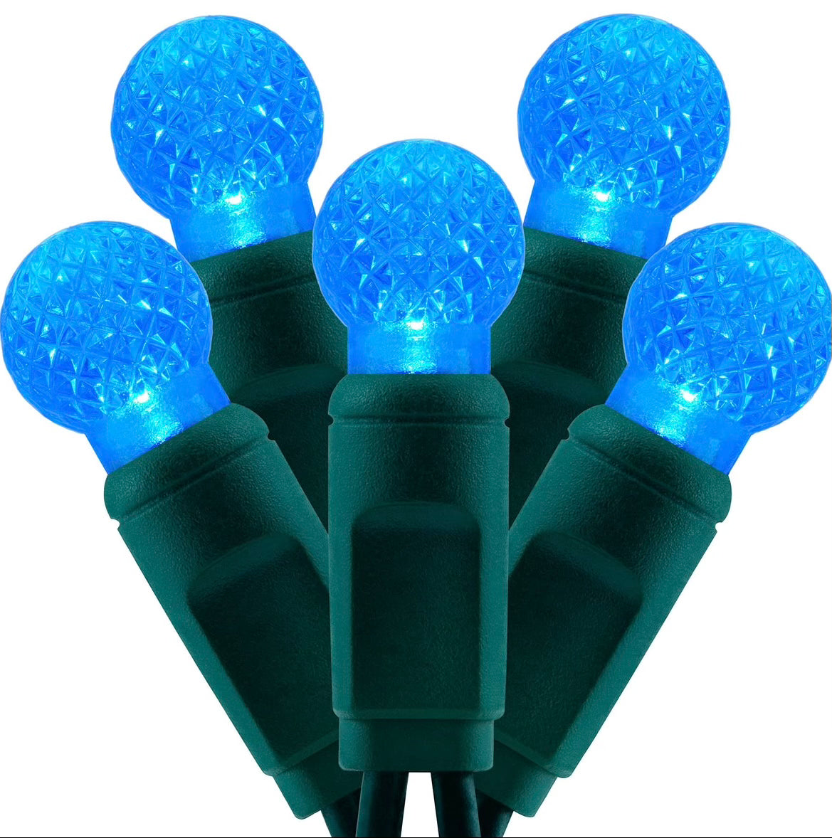 BLUE G12 LED 70 BULB STRANDS - 4" SPACING