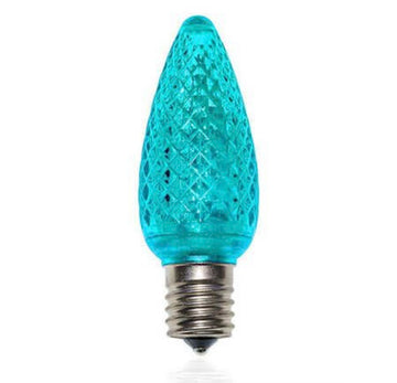 Teal C9 LED Christmas Bulbs – Faceted, Bag of 25