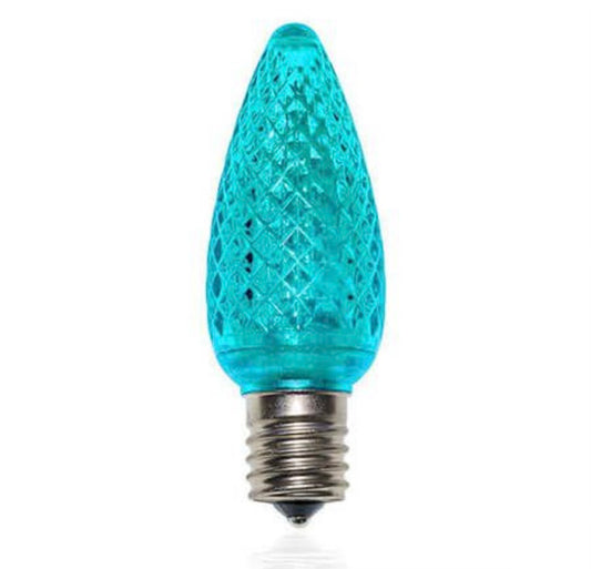 TEAL - C9 LED BULBS - BAG OF 25- FACETED