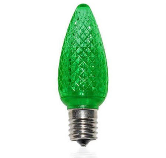 GREEN - C9 LED BULBS - BAG OF 25- FACETED