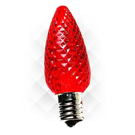 RED - C9 LED BULBS - BAG OF 25- FACETED