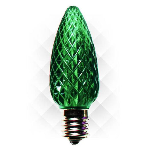 GREEN - C9 LED BULBS - BAG OF 25- FACETED