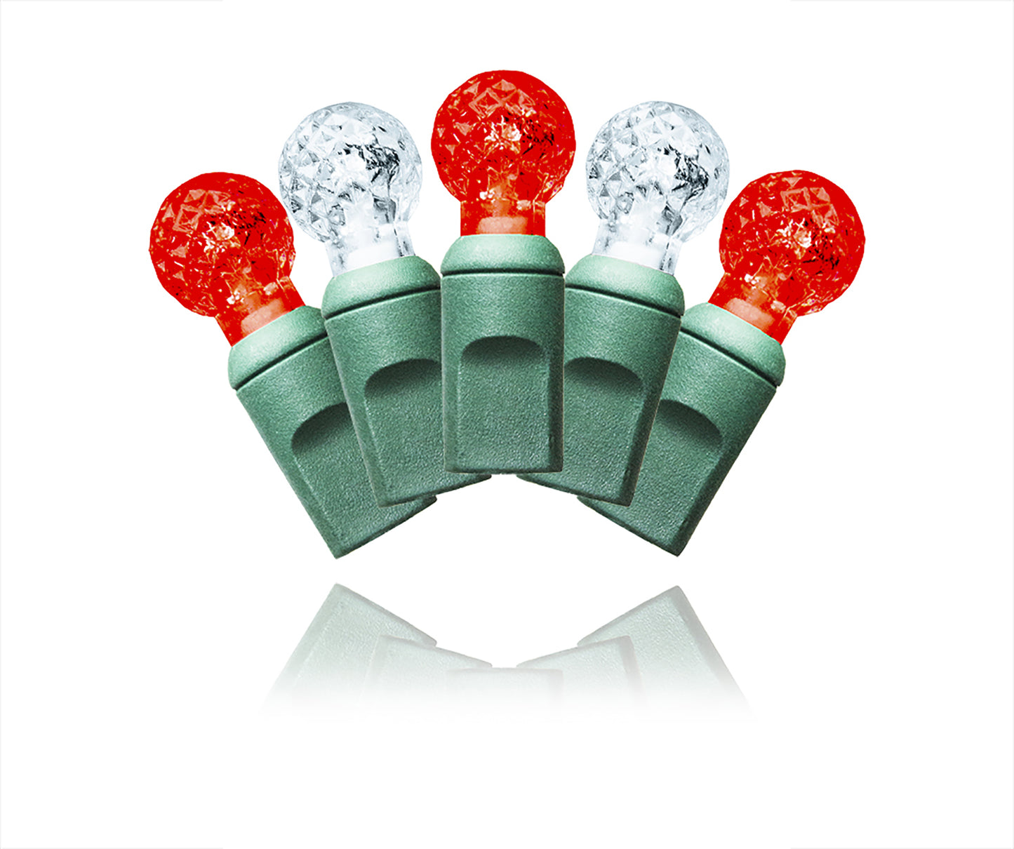 RED AND PURE WHITE G12 LED 70 BULB STRANDS - 4" SPACING