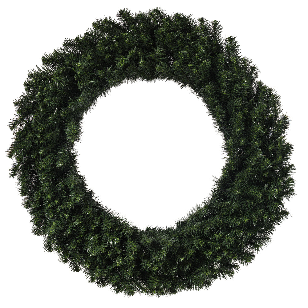 Green Douglas fir Christmas wreath on a white background