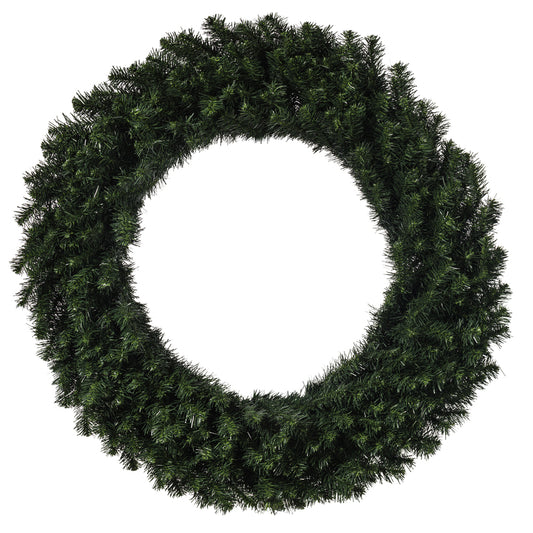 Green Douglas fir Christmas wreath on a white background